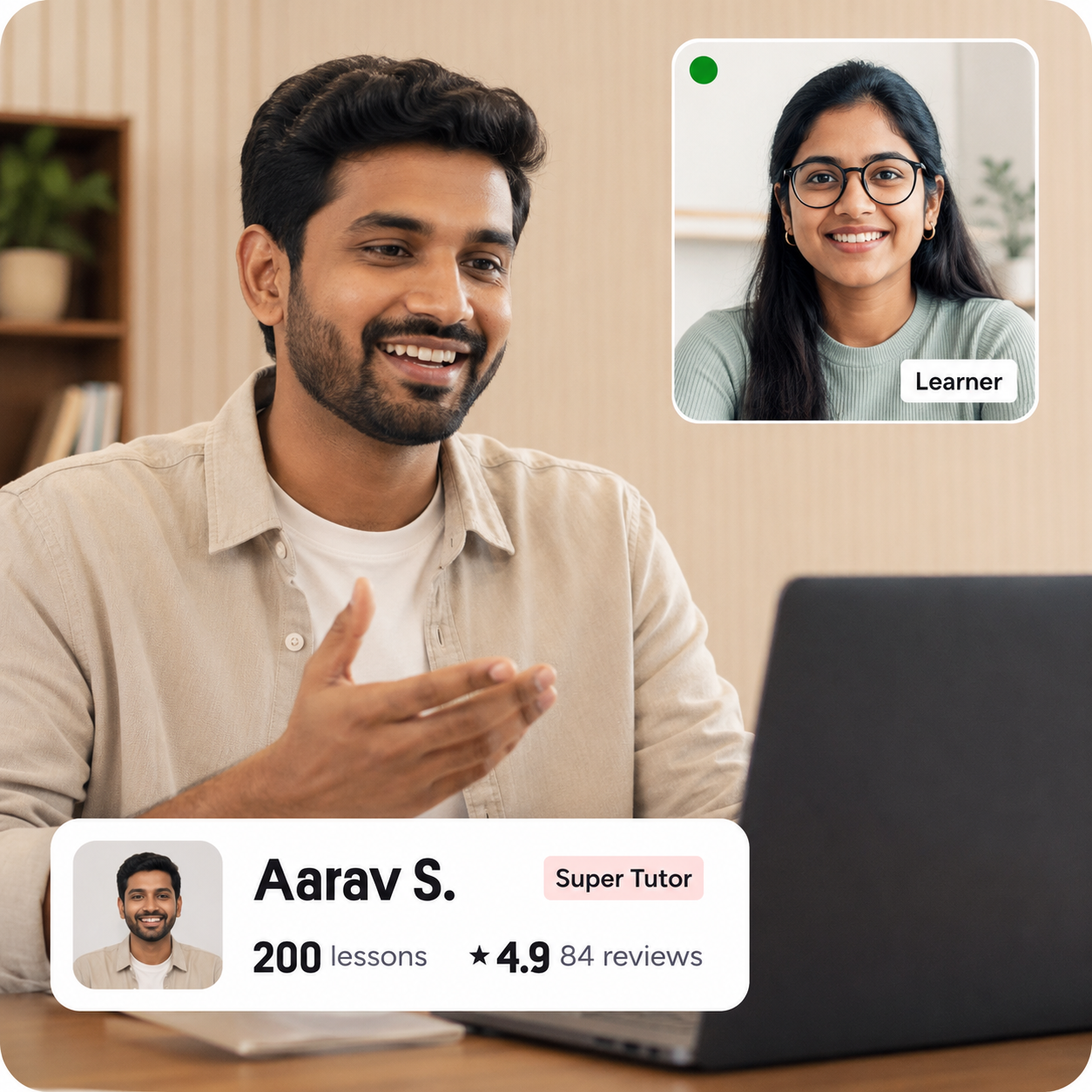 Aarav S. - English tutor with learner